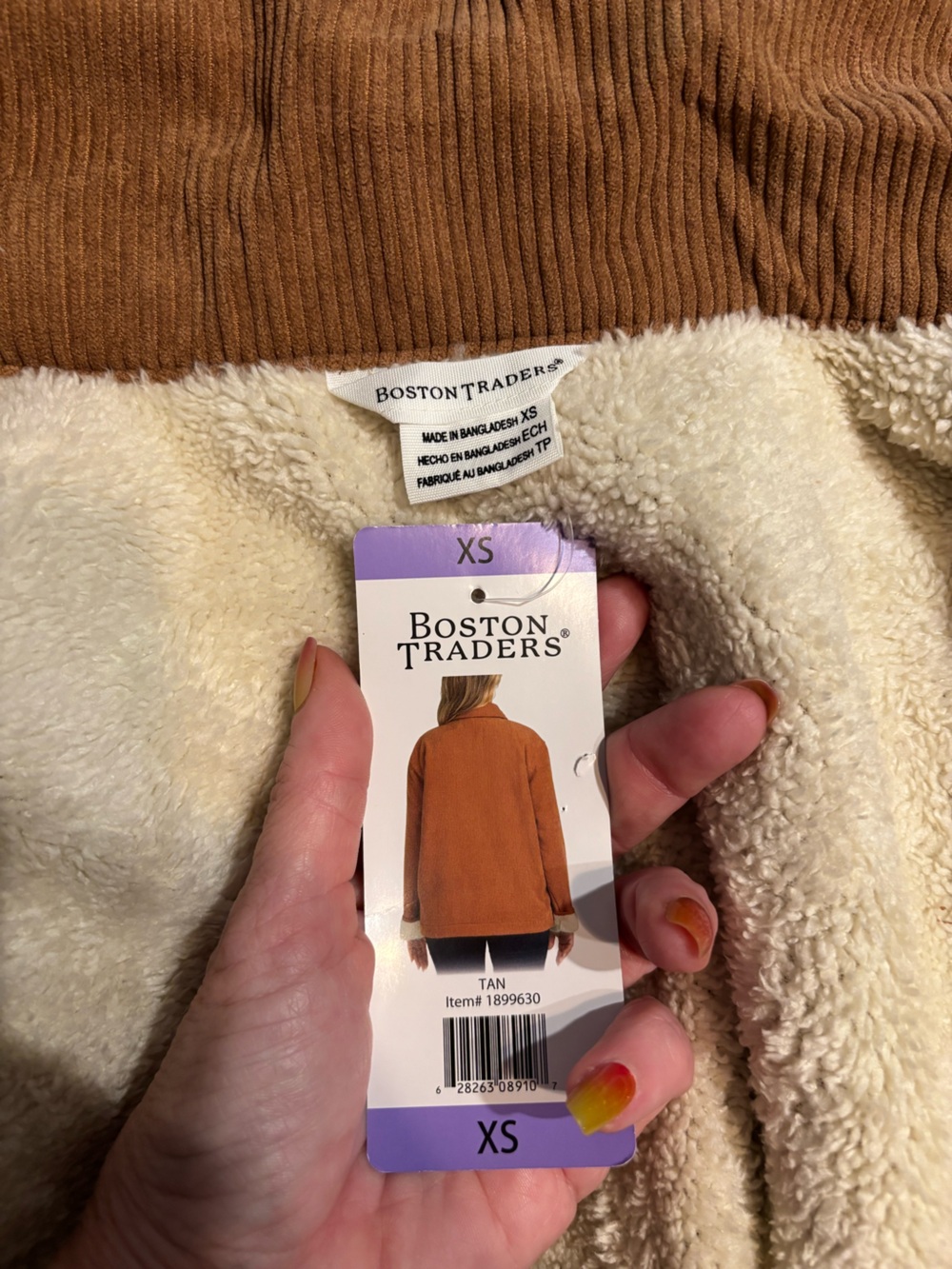 Boston Traders Women's Fleece Lined Trucker Jacket, Tan, size XS - Picture 6 of 6